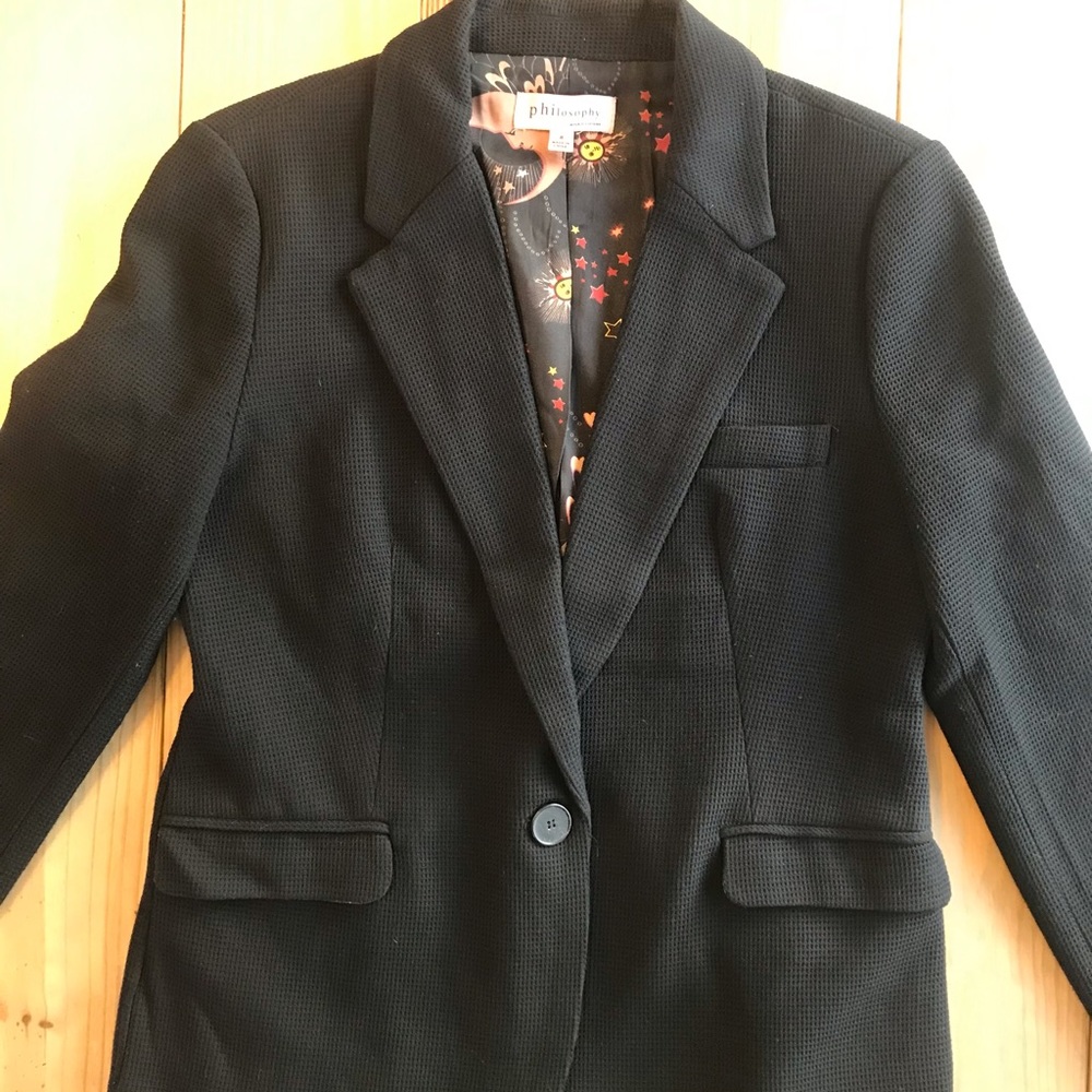 Black Philosophy Blazer Sz 8